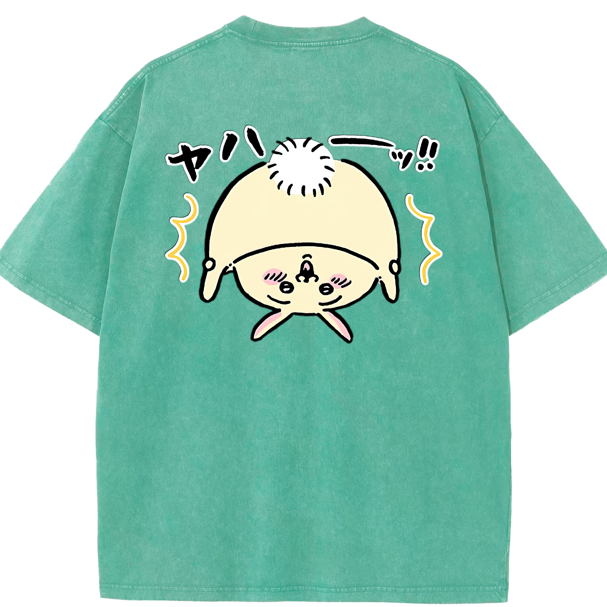 （画像用） ちいかわ うさぎ Chii-kawa usagi 綿100% ヴィンテージ風 半袖Tシャツ（背面プリント）